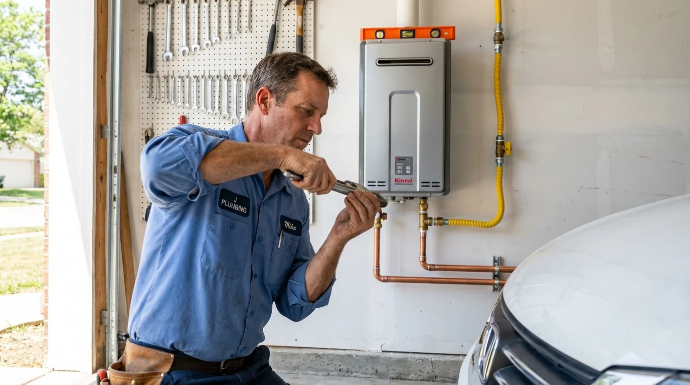 Tankless water heater installation by a Johns Plumbing LLC plumber in Rosepine